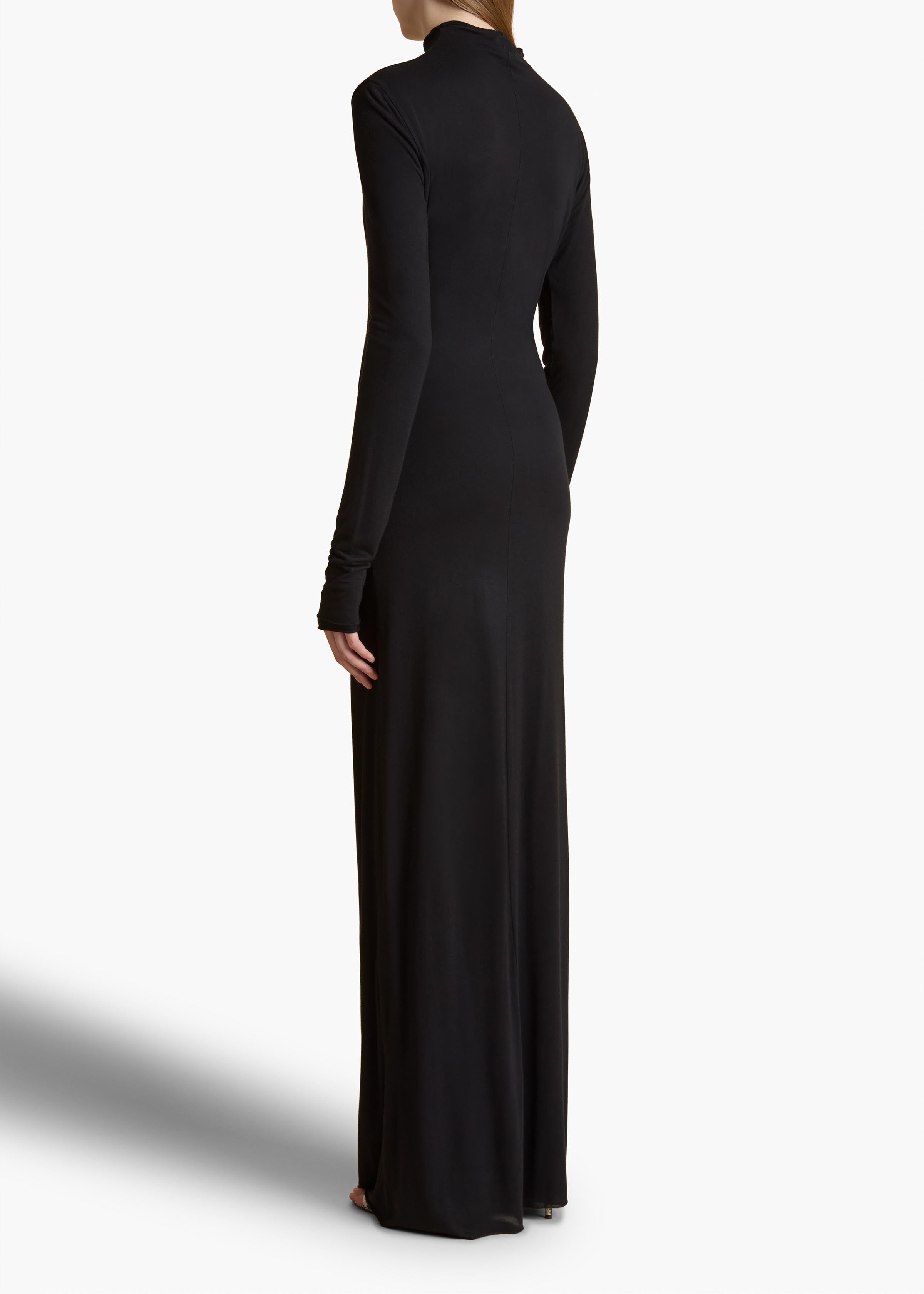 Norla Dress in Black Tissue Jersey BACK VIEW