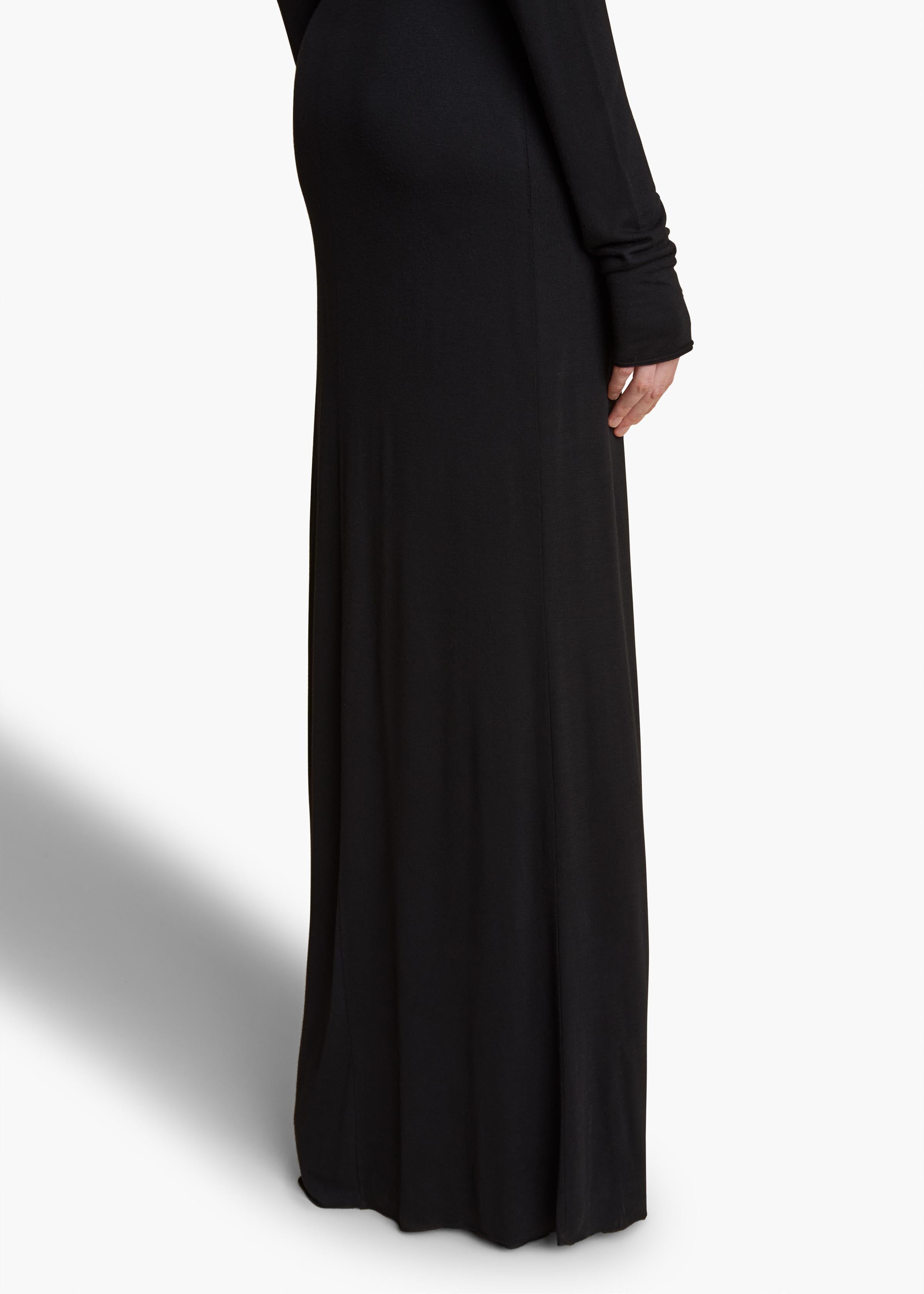 Norla Dress in Black Tissue Jersey DETAILED VIEW 2