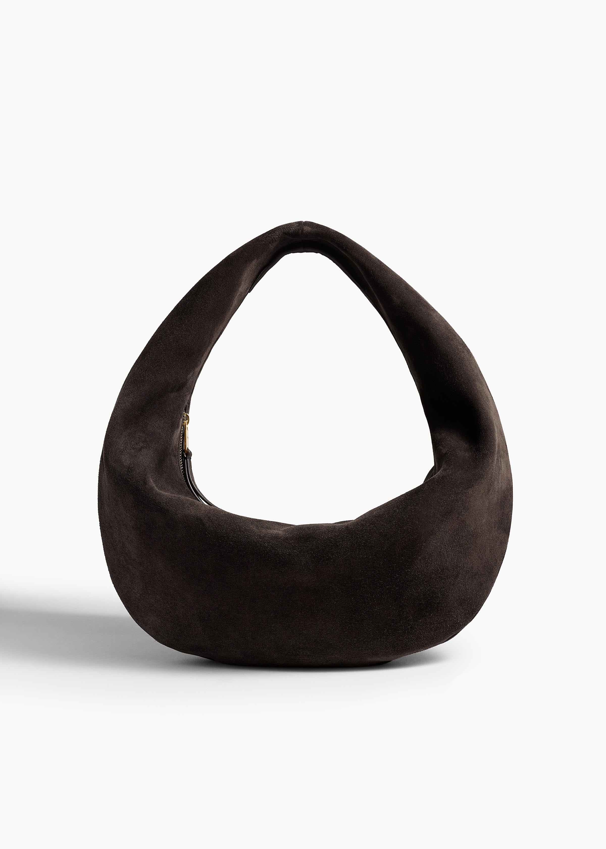 Medium Olivia Hobo in Dark Brown Suede