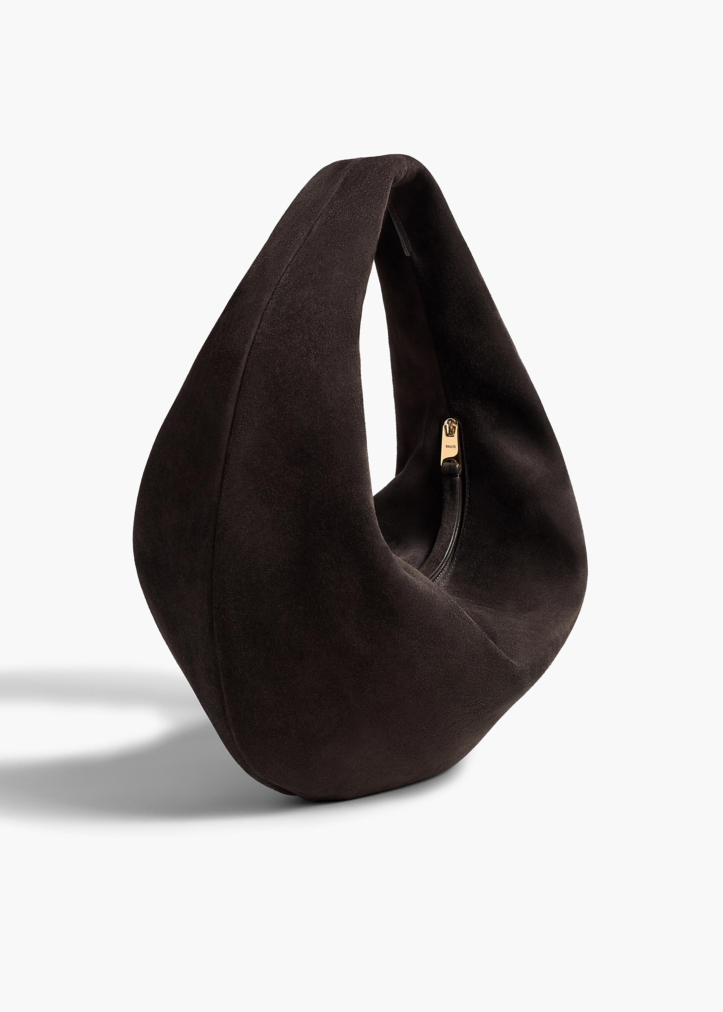 Medium Olivia Hobo in Dark Brown Suede – KHAITE