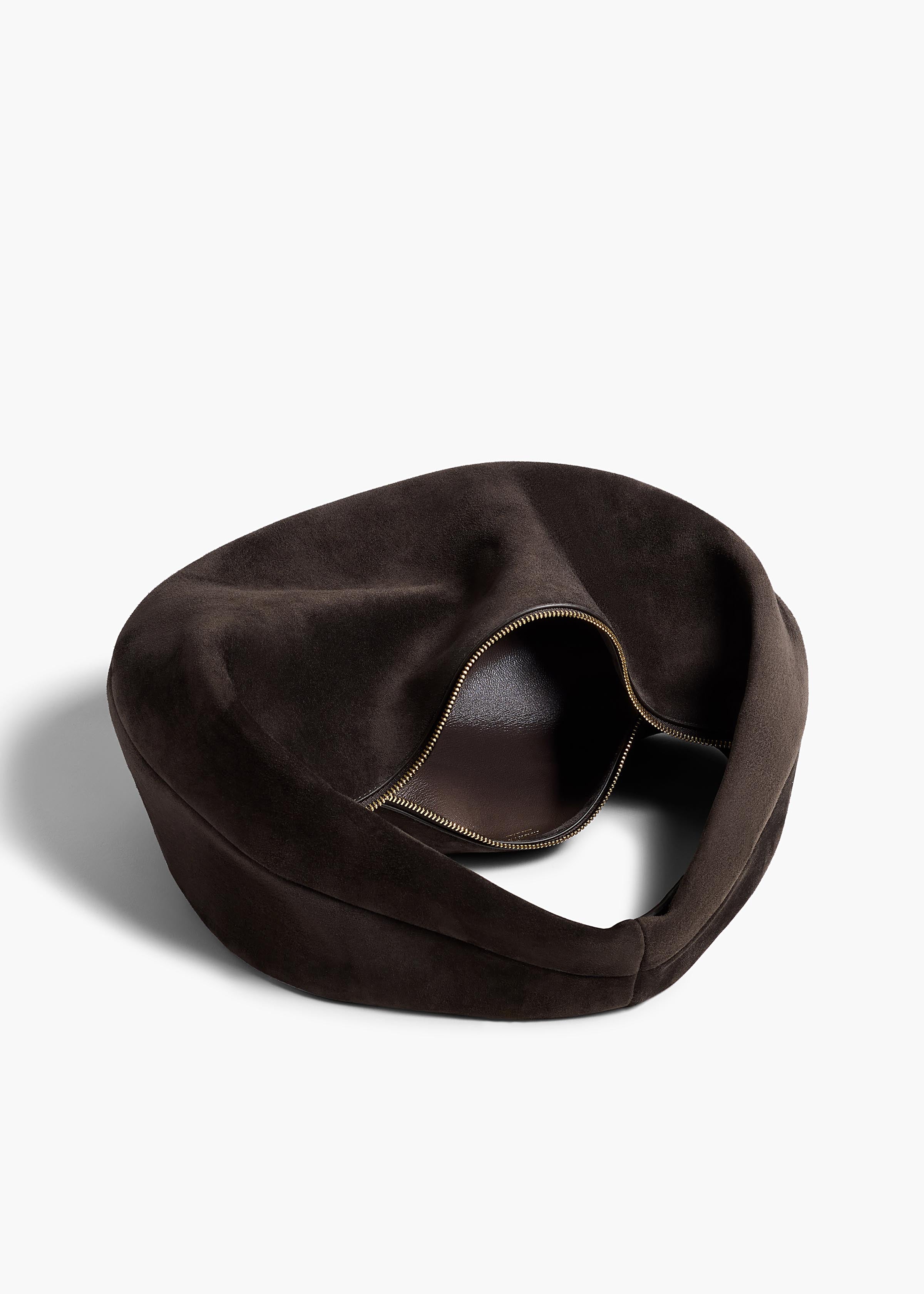 Medium Olivia Hobo in Dark Brown Suede