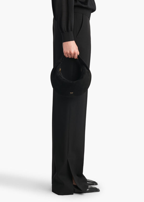 Mini Olivia Hobo in Black Suede