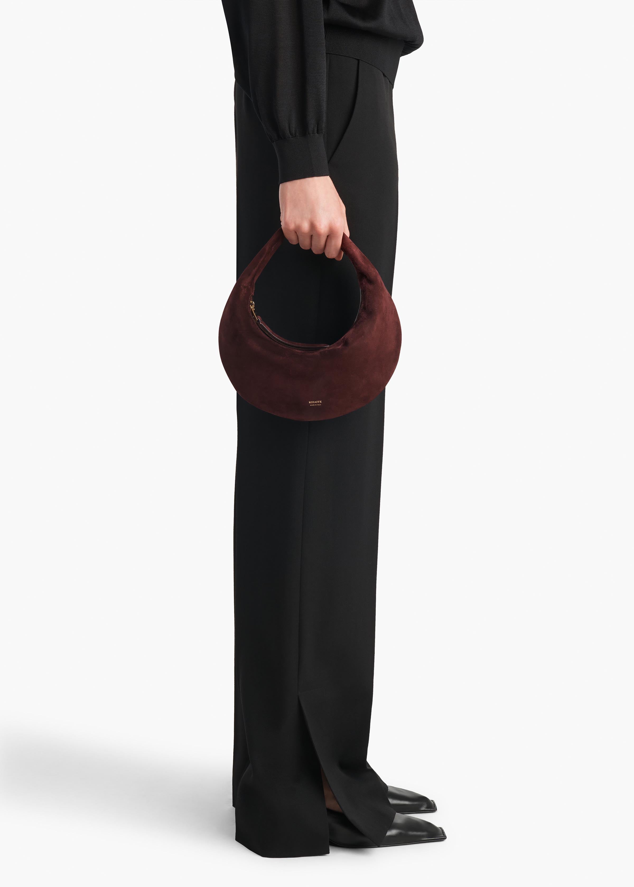 Mini Olivia Hobo in Rouge Noir Suede