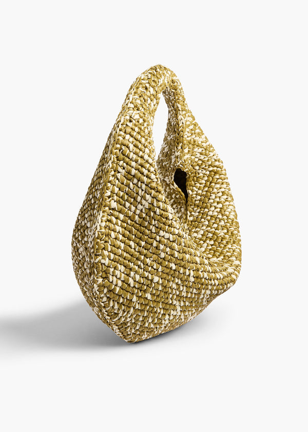 OLIVIA RAFFIA HOBO MEDIUM OLIVE WHITE H6019 744 676 B