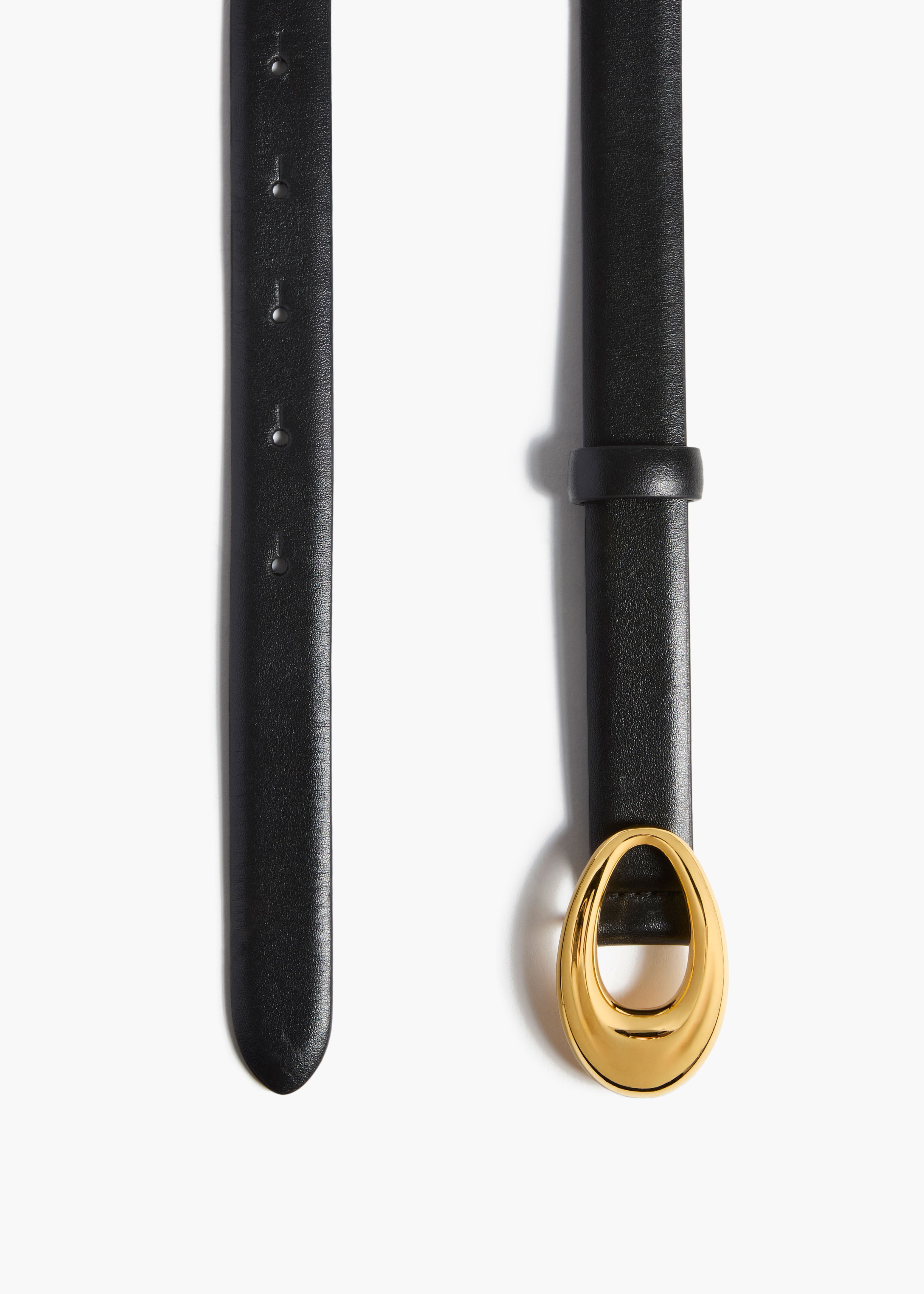 Olivia Belt in Black Leather with Gold