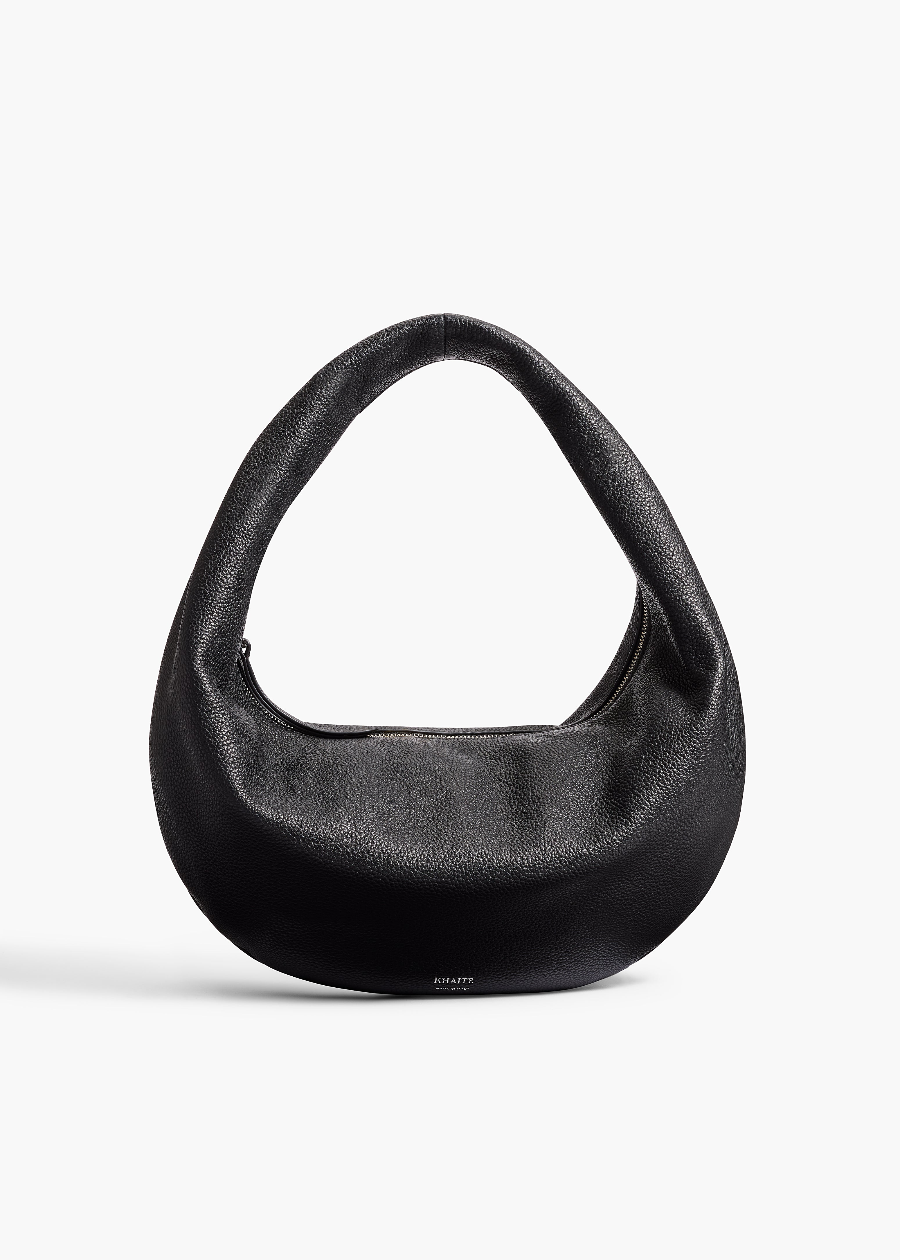 Medium Olivia Hobo in Black Pebbled Leather FRONT VIEW