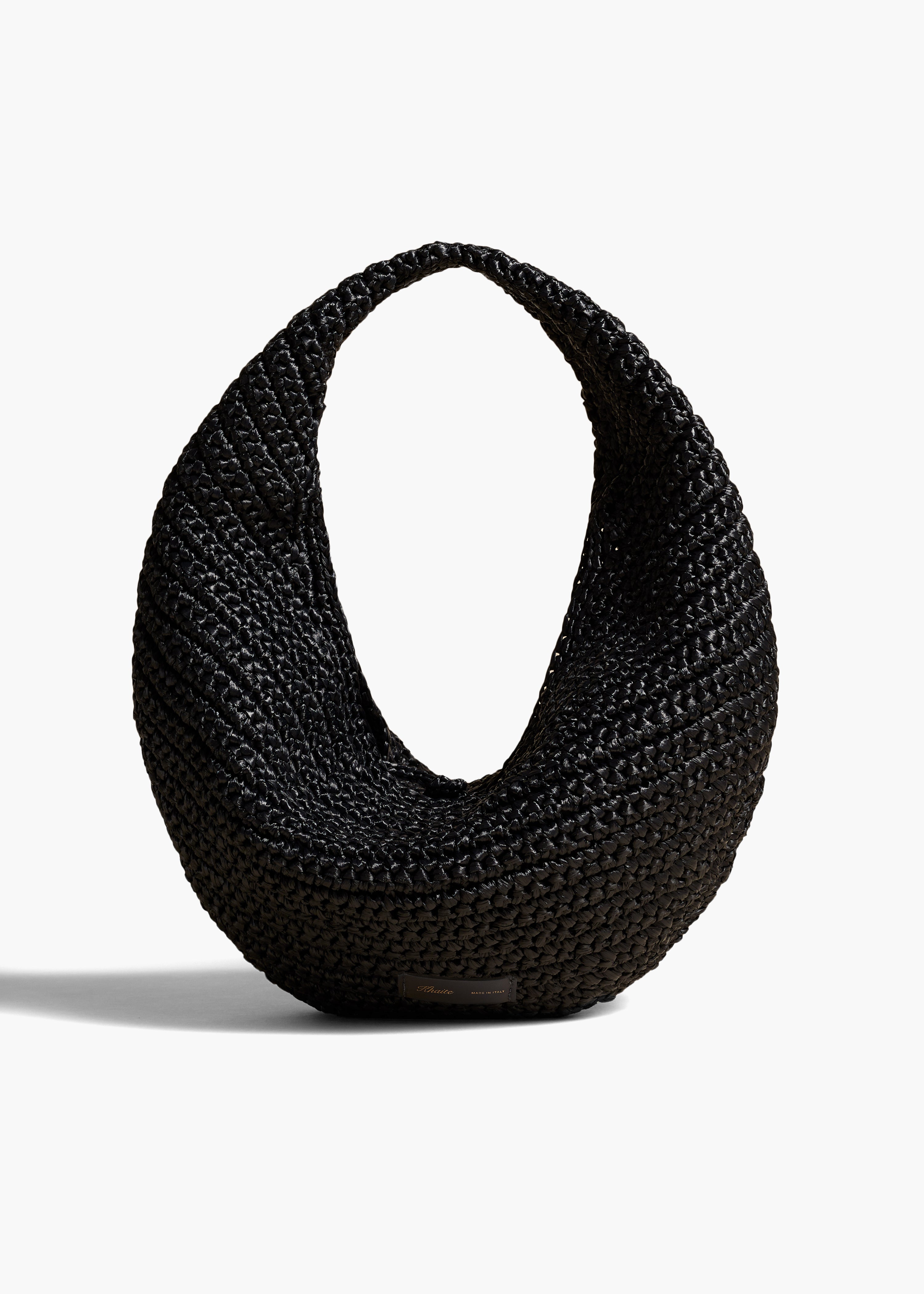 KHAITE - Medium Olivia Hobo in Black Raffia