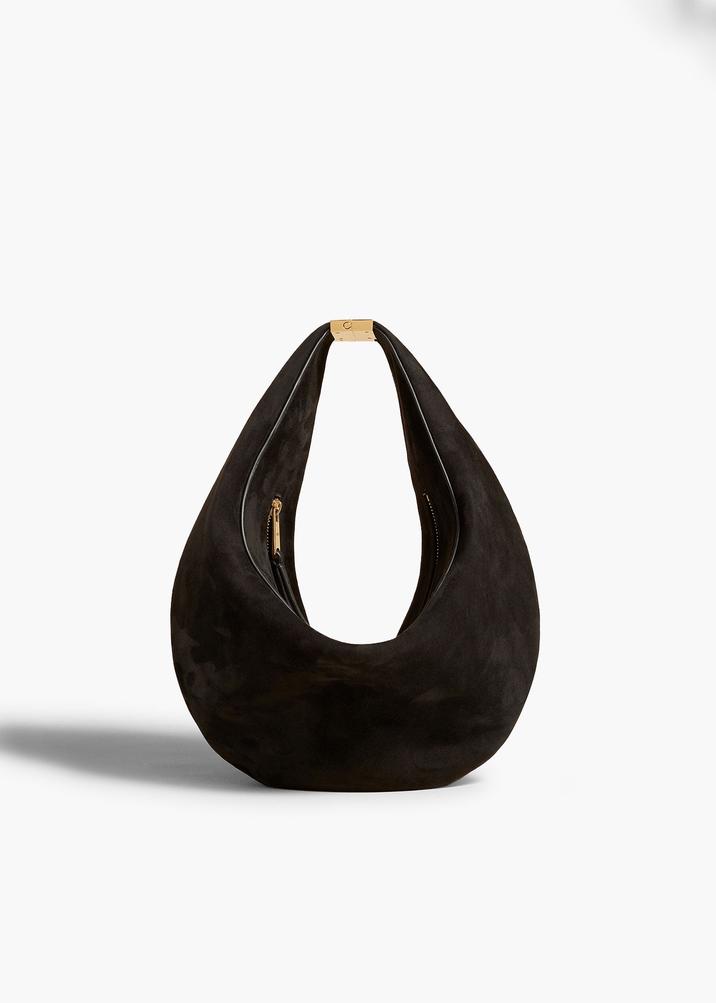 KHAITE - The Small Olivia Hobo with Hardware in Black Suede