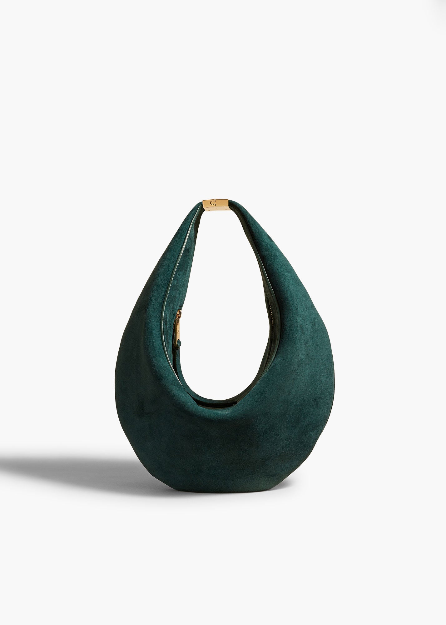 KHAITE - Small Olivia Hobo with Hardware in English Green Suede