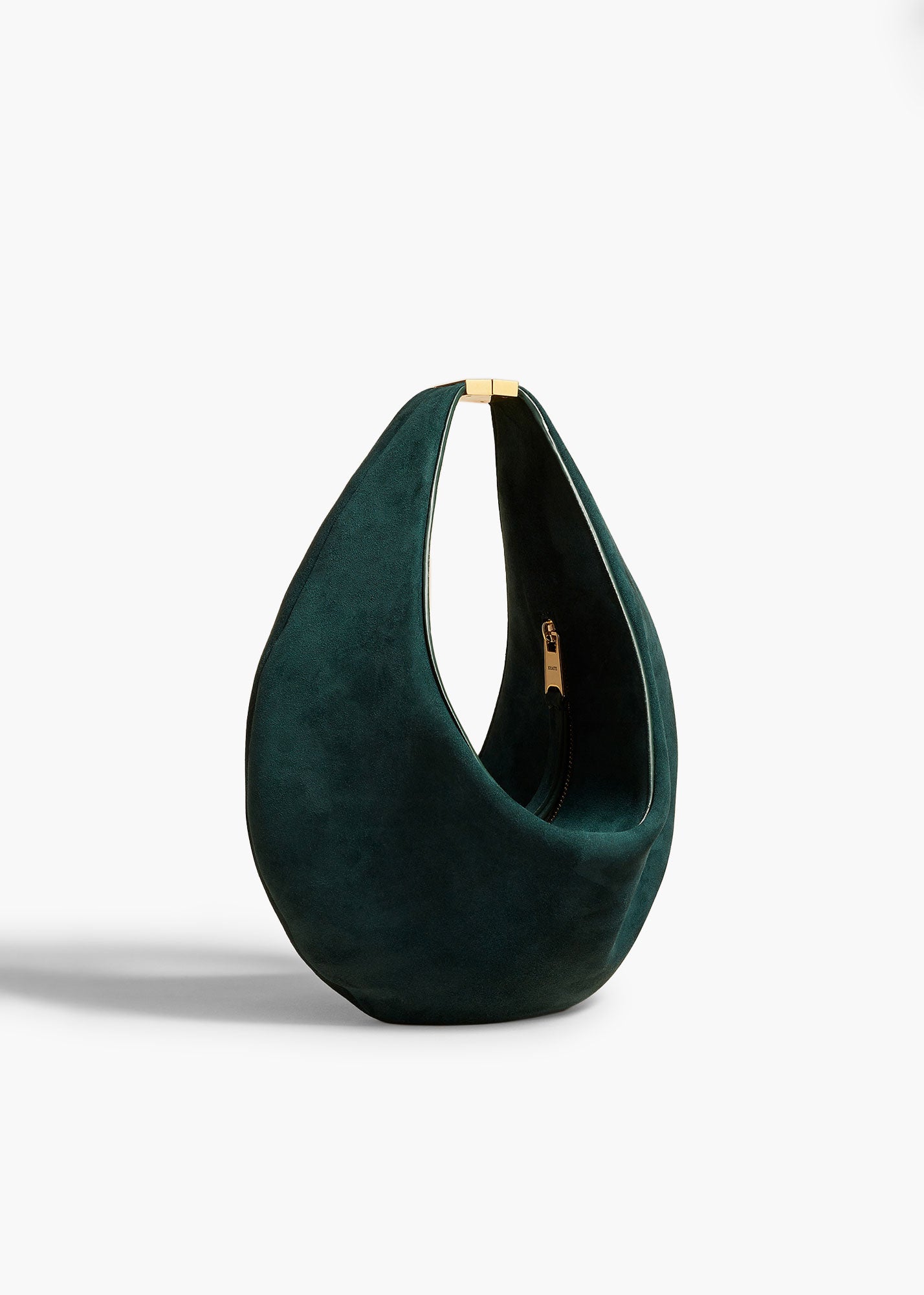 KHAITE - Small Olivia Hobo with Hardware in English Green Suede