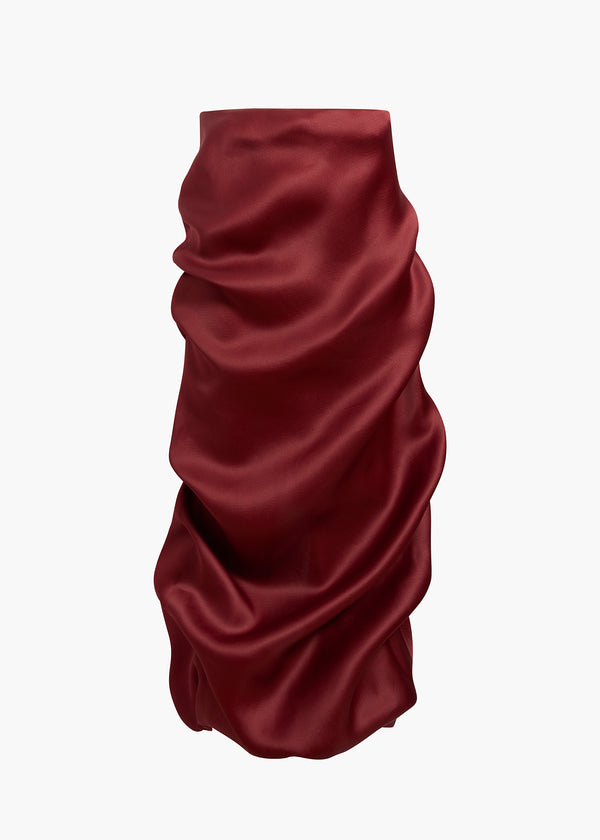 OLULA SKIRT IN OXBLOOD FLAT VIEW