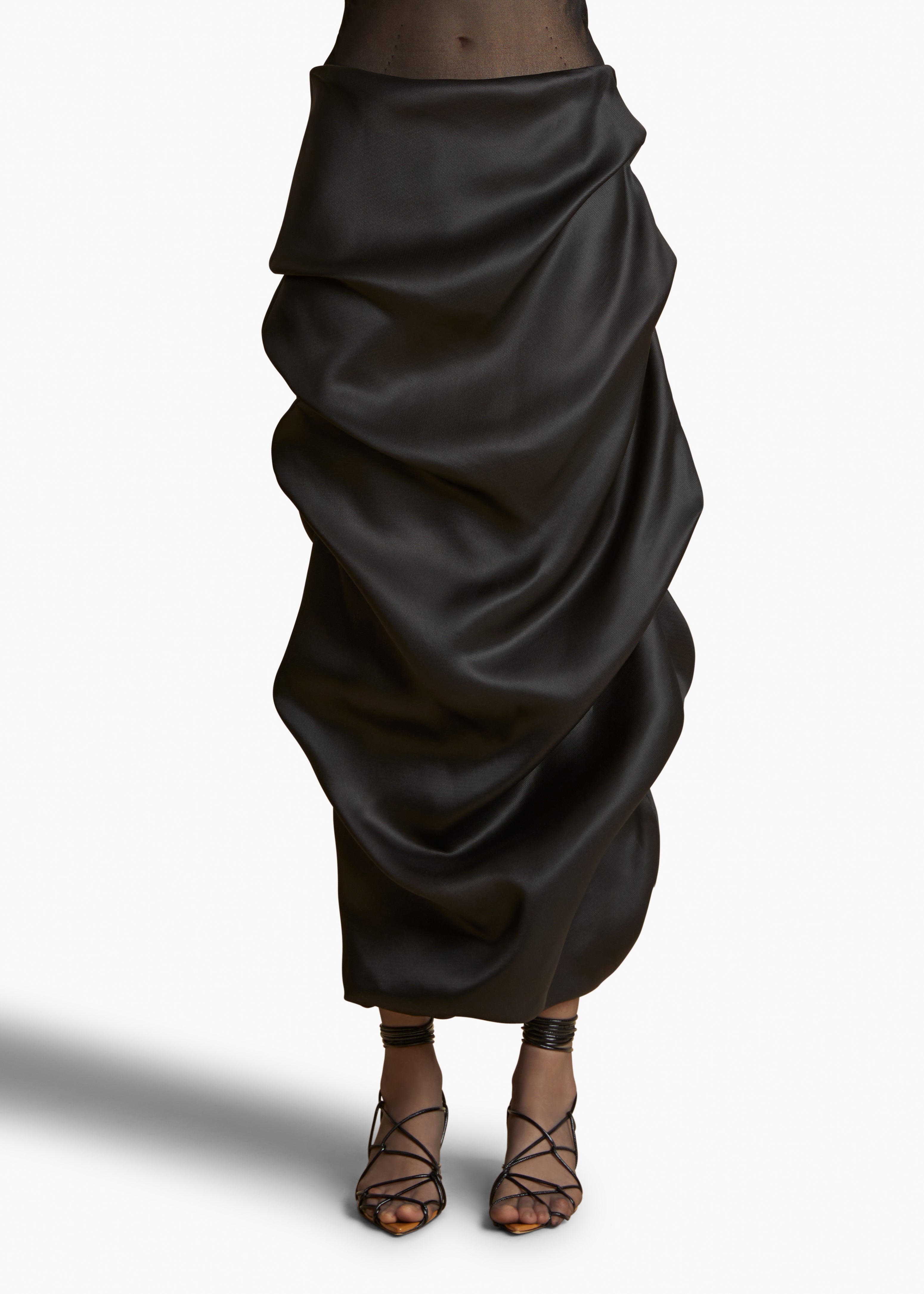 OLULA SKIRT IN BLACK FRONT VIEW