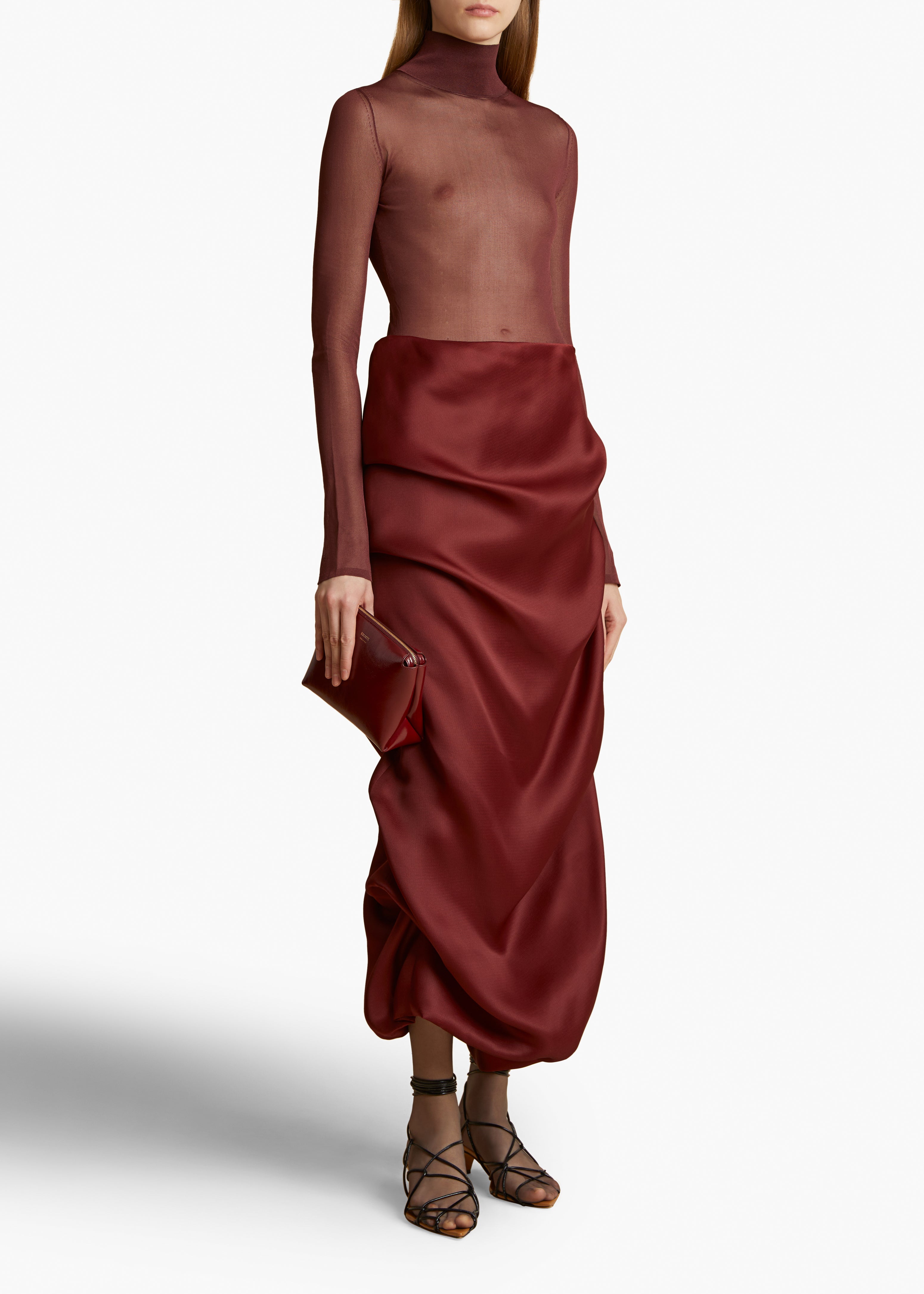 KHAITE LLC - Olula Skirt in Oxblood