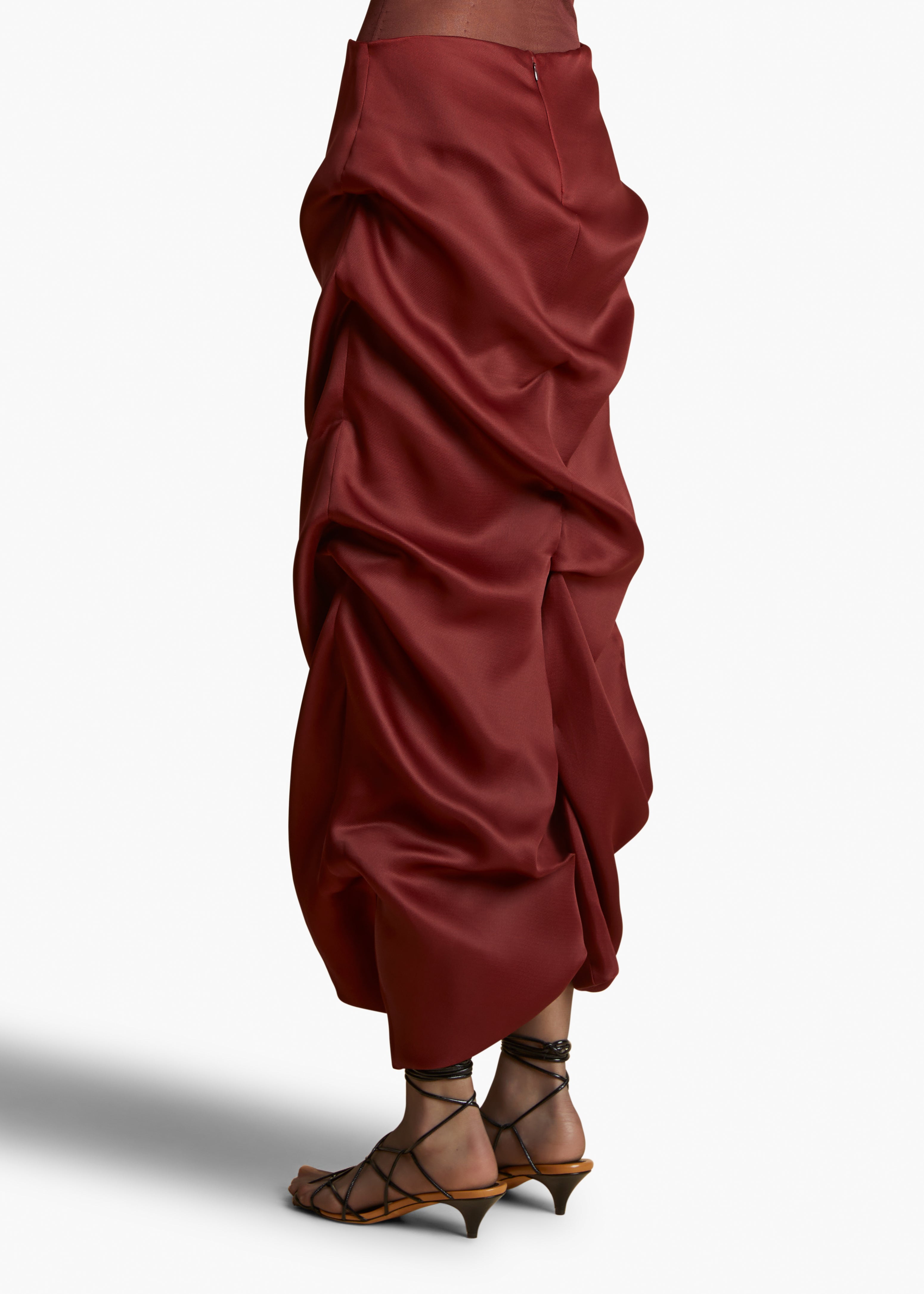 OLULA SKIRT IN OXBLOOD BACK VIEW