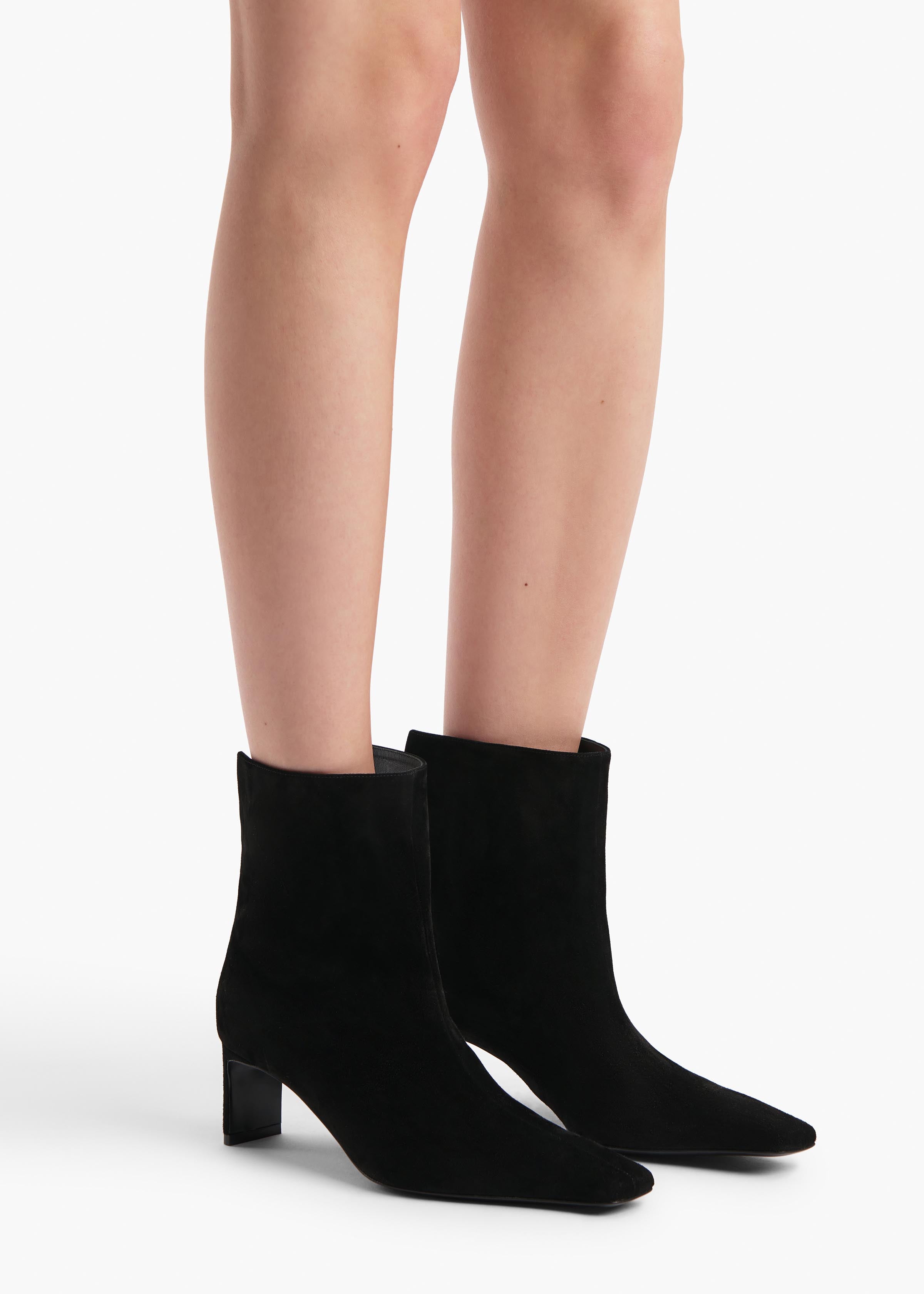 Ona Ankle Boot in Black Suede