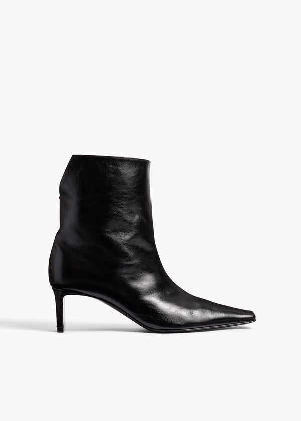 Ona Ankle Boot in Black Glazed Leather