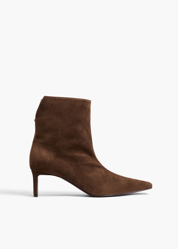 Ona Ankle Boot in Ebano Suede FRONT VIEW