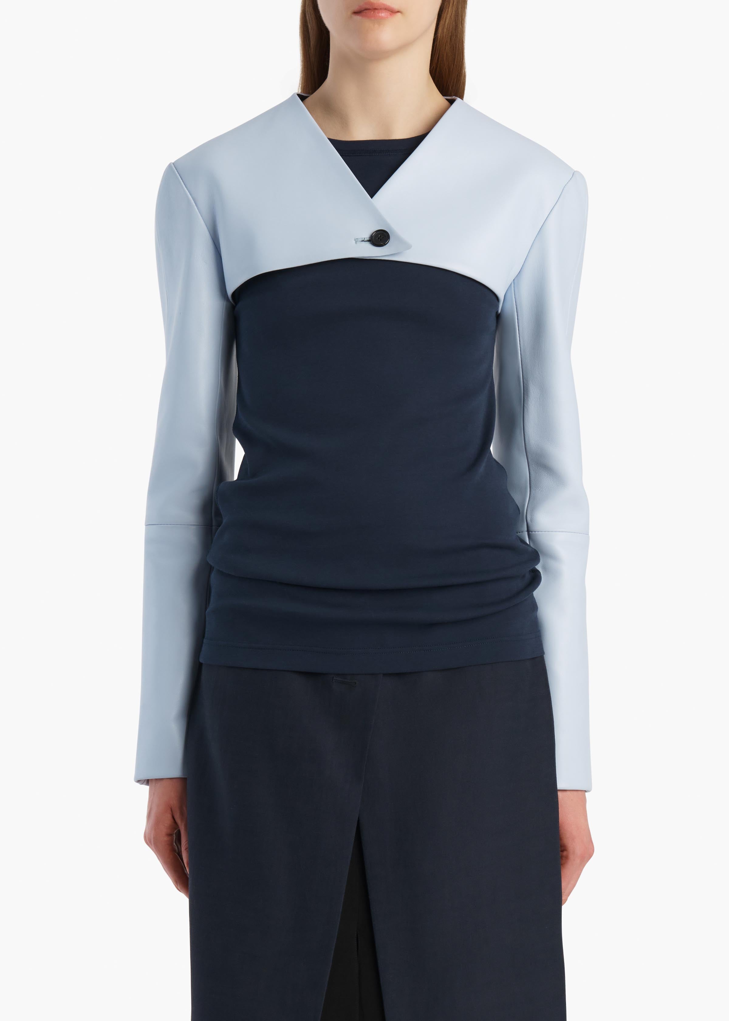 Onno Jacket in Sky Blue Leather