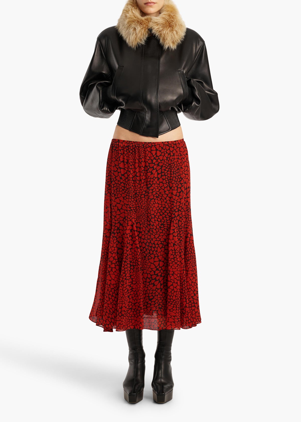 OPHELIA SKIRT BLACK RED 42093377 369 A STYLED