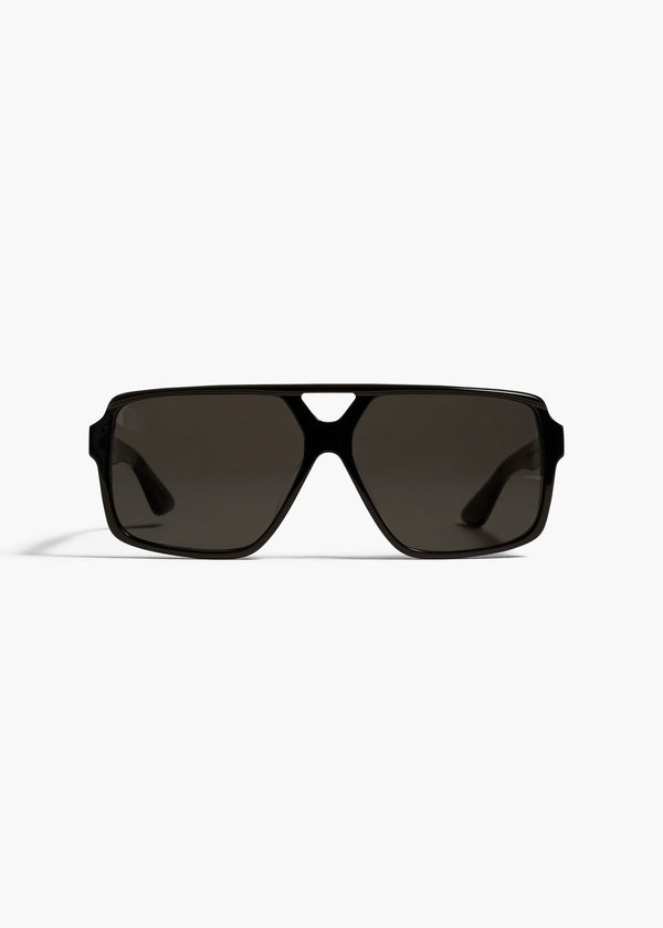 KHAITE X OLIVER PEOPLES 1977C IN BLACK AND GREY FRONT VIEW