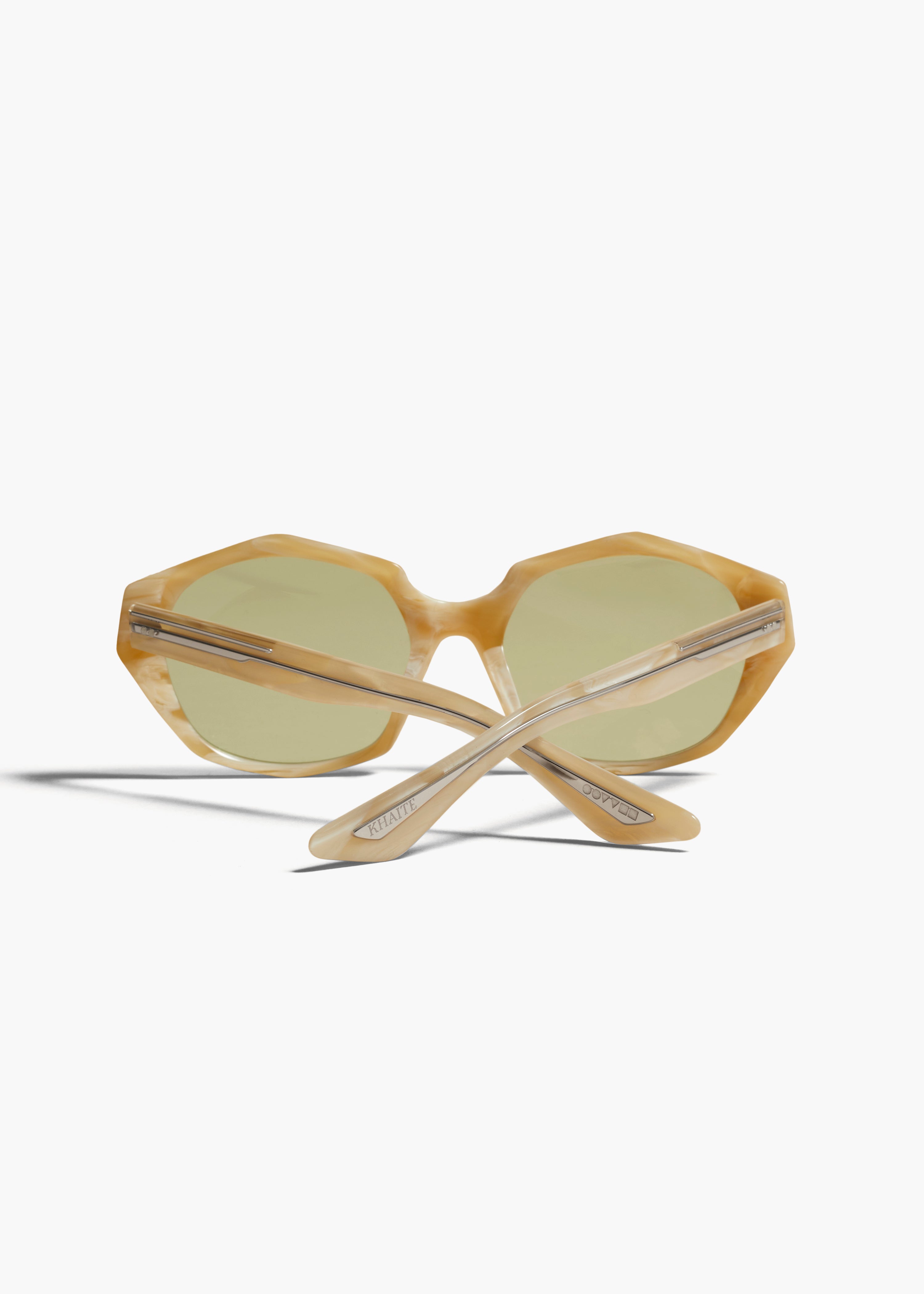 KHAITE X OLIVER PEOPLES 1971C IN BEIGE SILK BACK VIEW