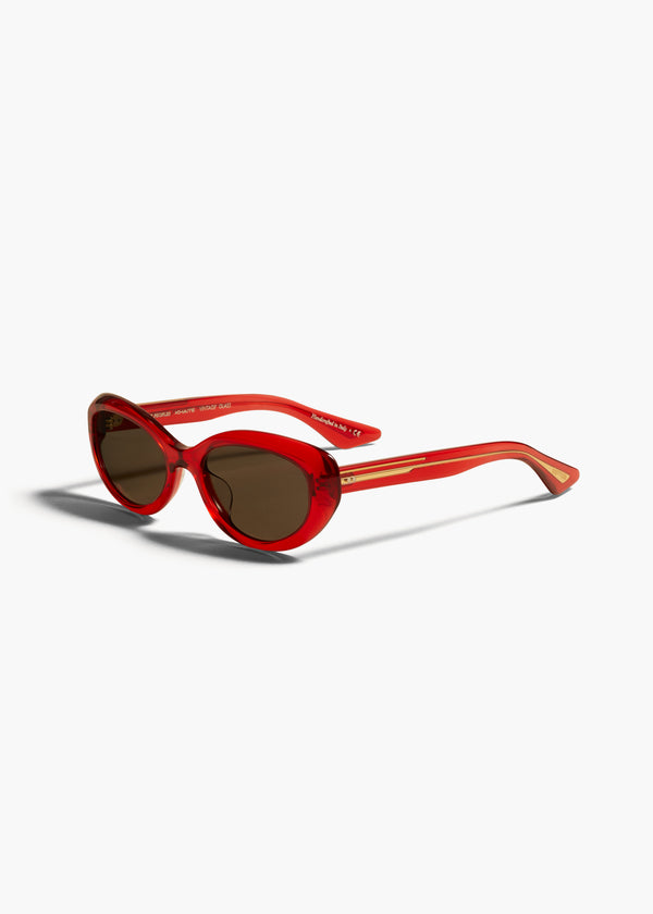 KHAITE X OLIVER PEOPLES 1969C IN TRANSLUCENT RED SIDE VIEW