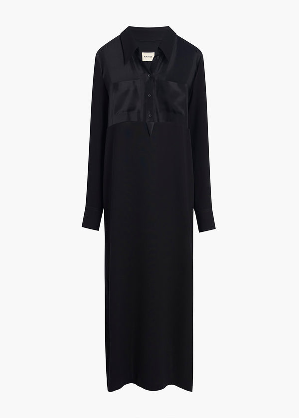 The Osmen Dress in Black FLAT VIEW