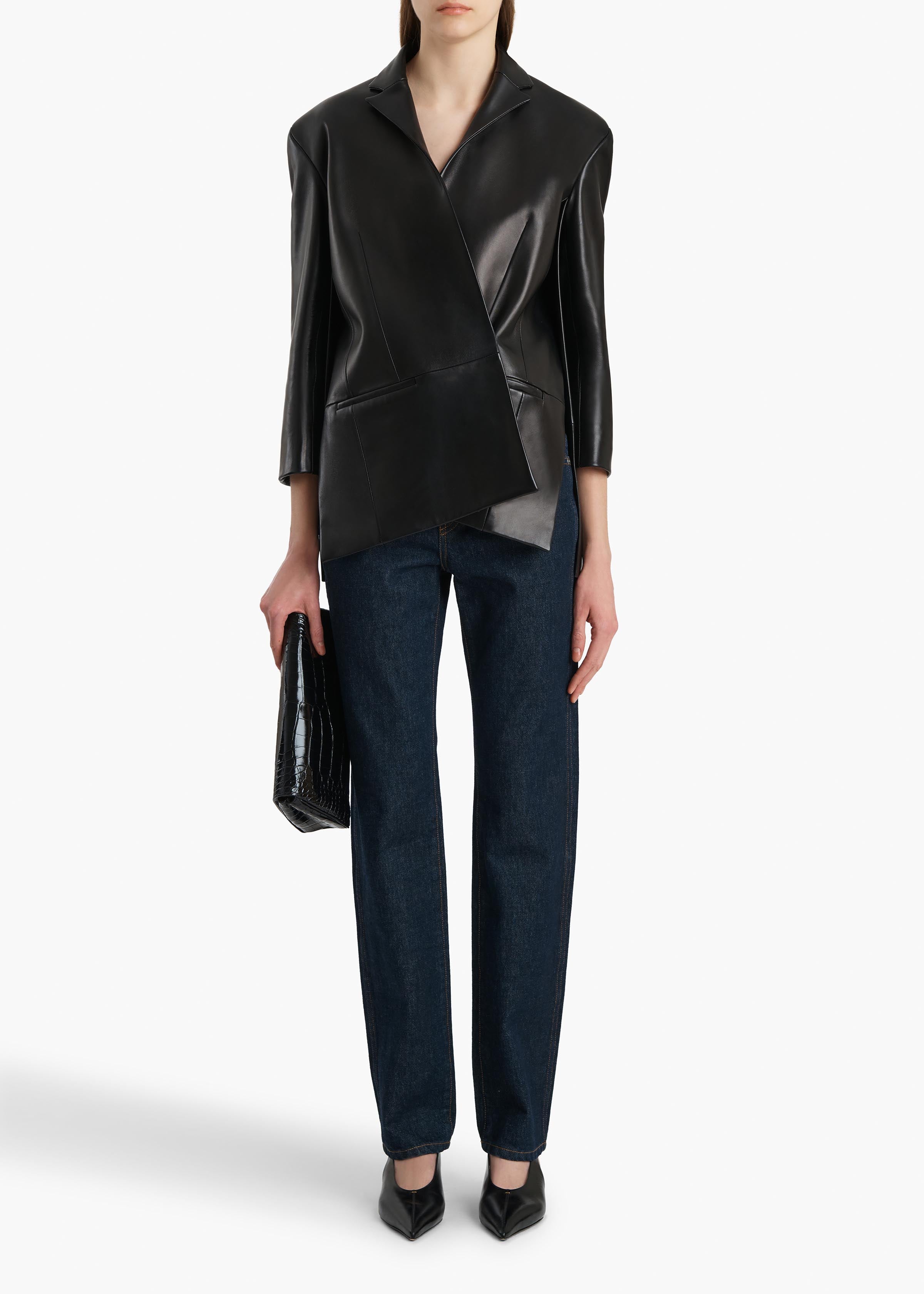 Palto Jacket in Black Leather