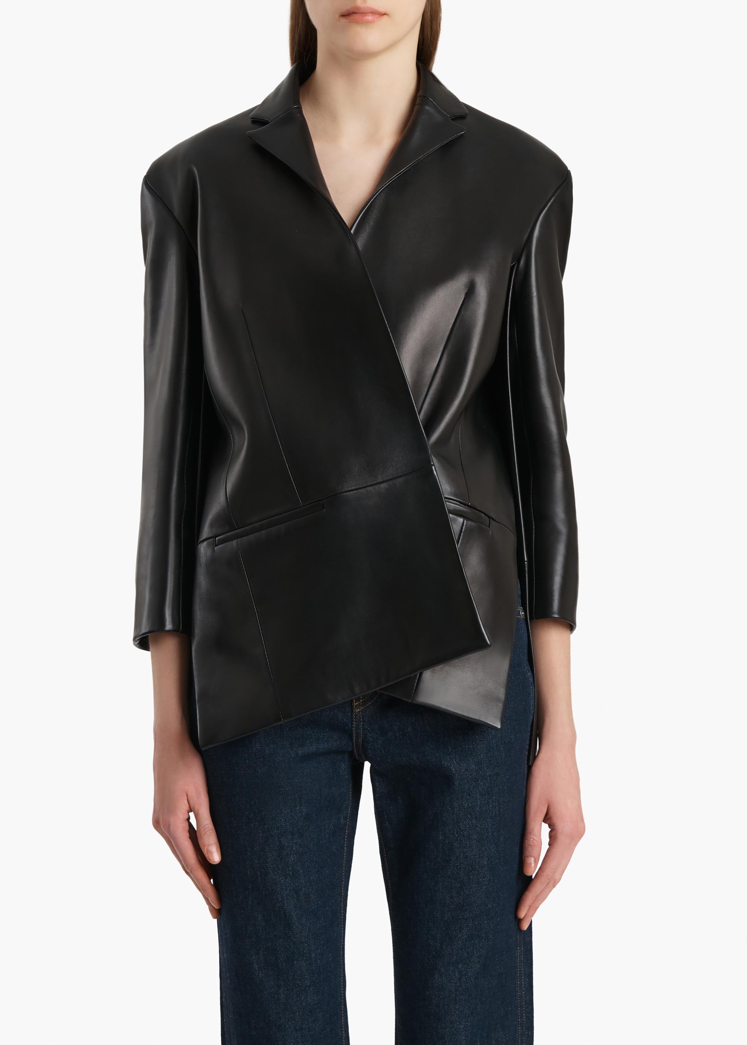 Palto Jacket in Black Leather