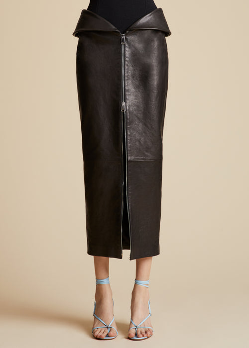 The Pepita Skirt in Black Leather