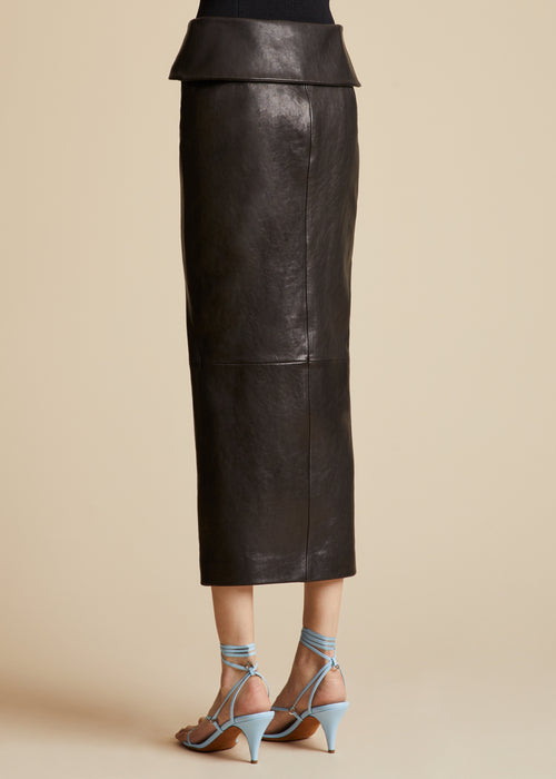 The Pepita Skirt in Black Leather