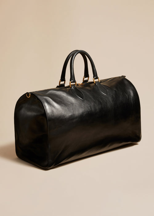 The Pierre Weekender Bag in Black Leather