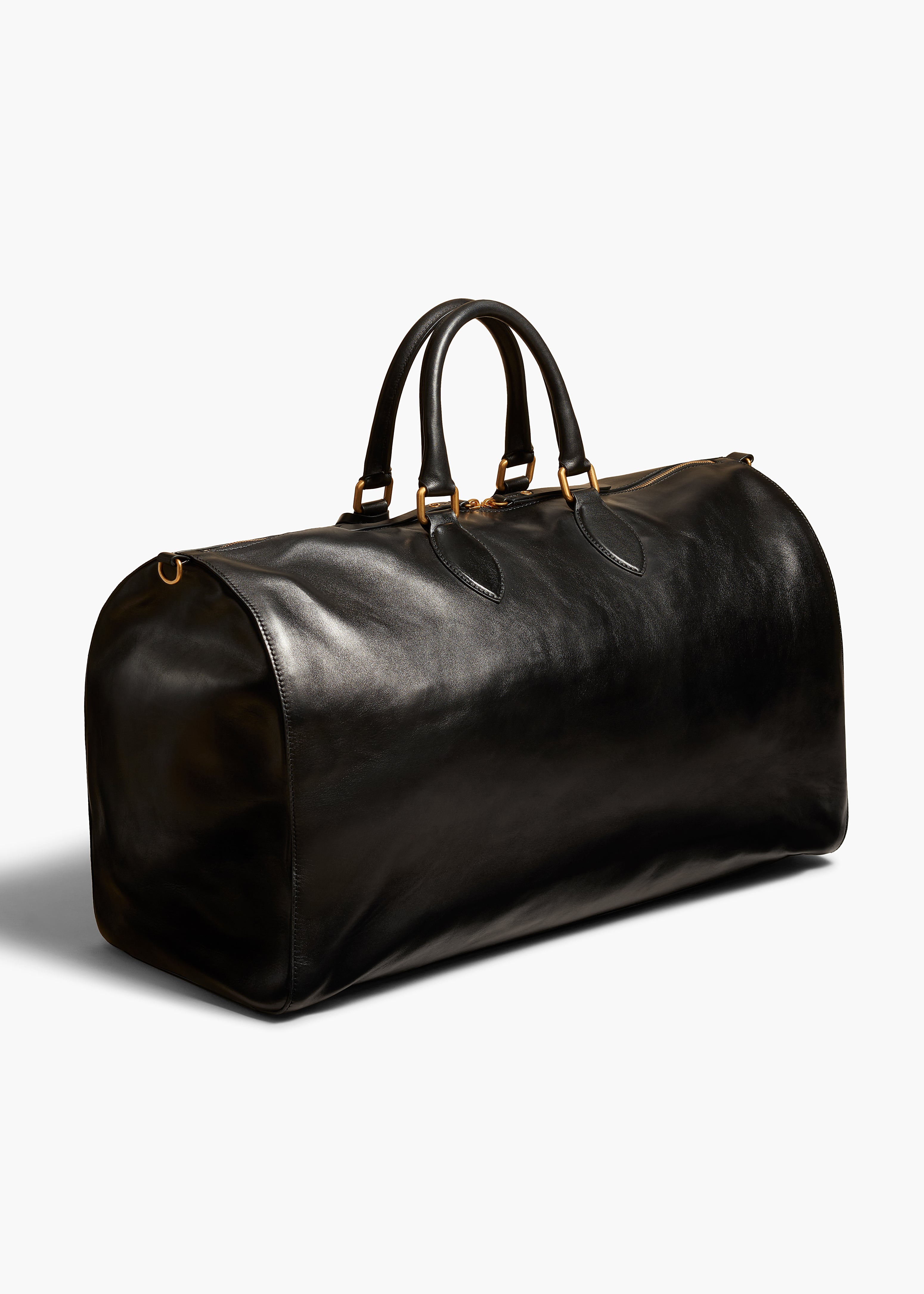 PIERRE HANDBAG IN BLACK LEATHER ANGLED VIEW