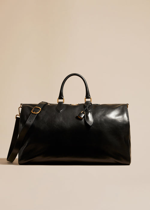 The Pierre Weekender Bag in Black Leather