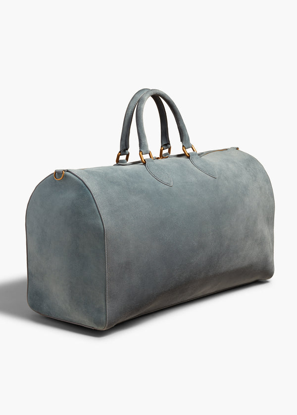 PIERRE WEEKENDER BAG IN LEAD SUEDE BACK VIEW