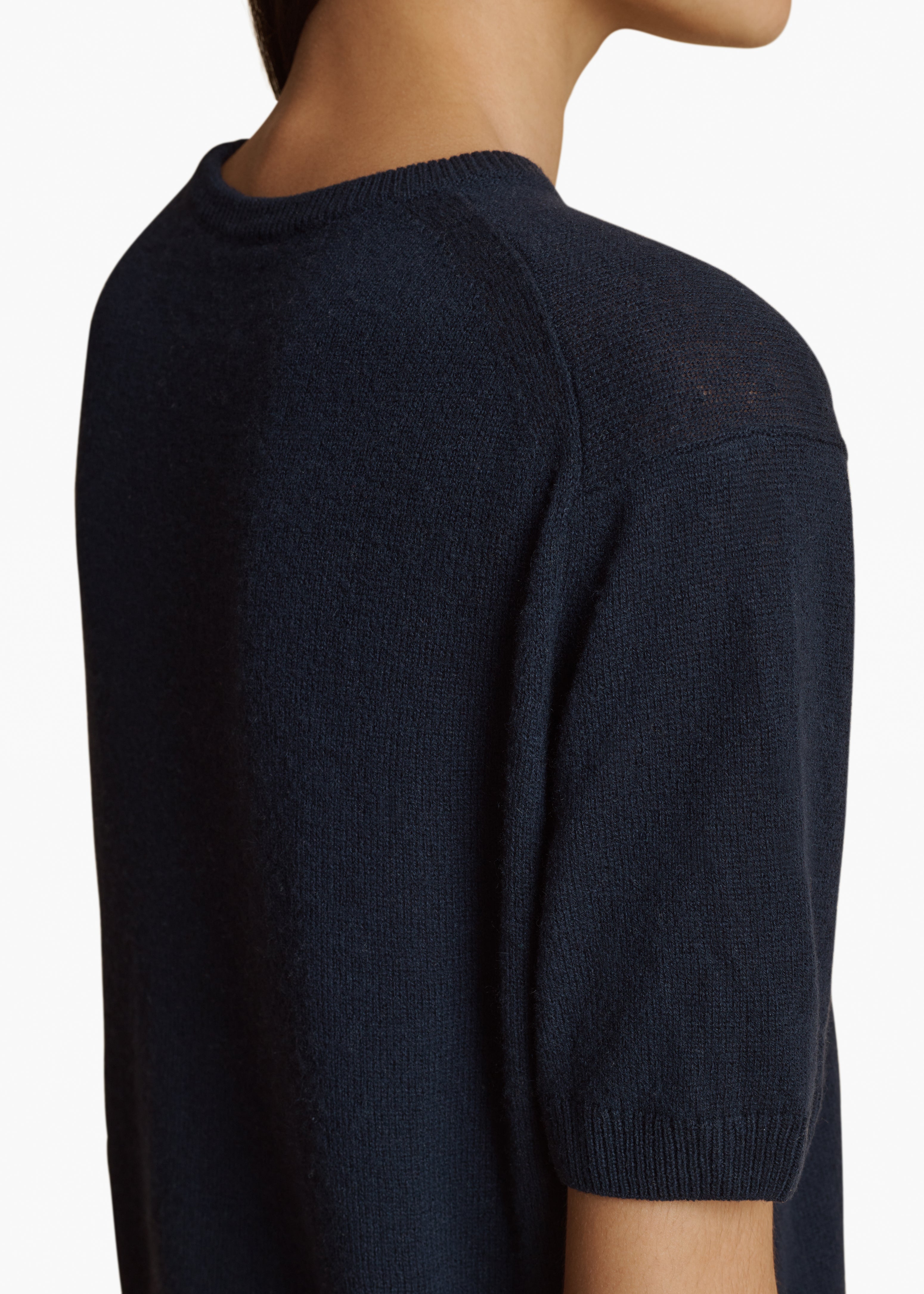 PIERRE SWEATER IN MIDNIGHT NAVY DETAILED VIEW 1