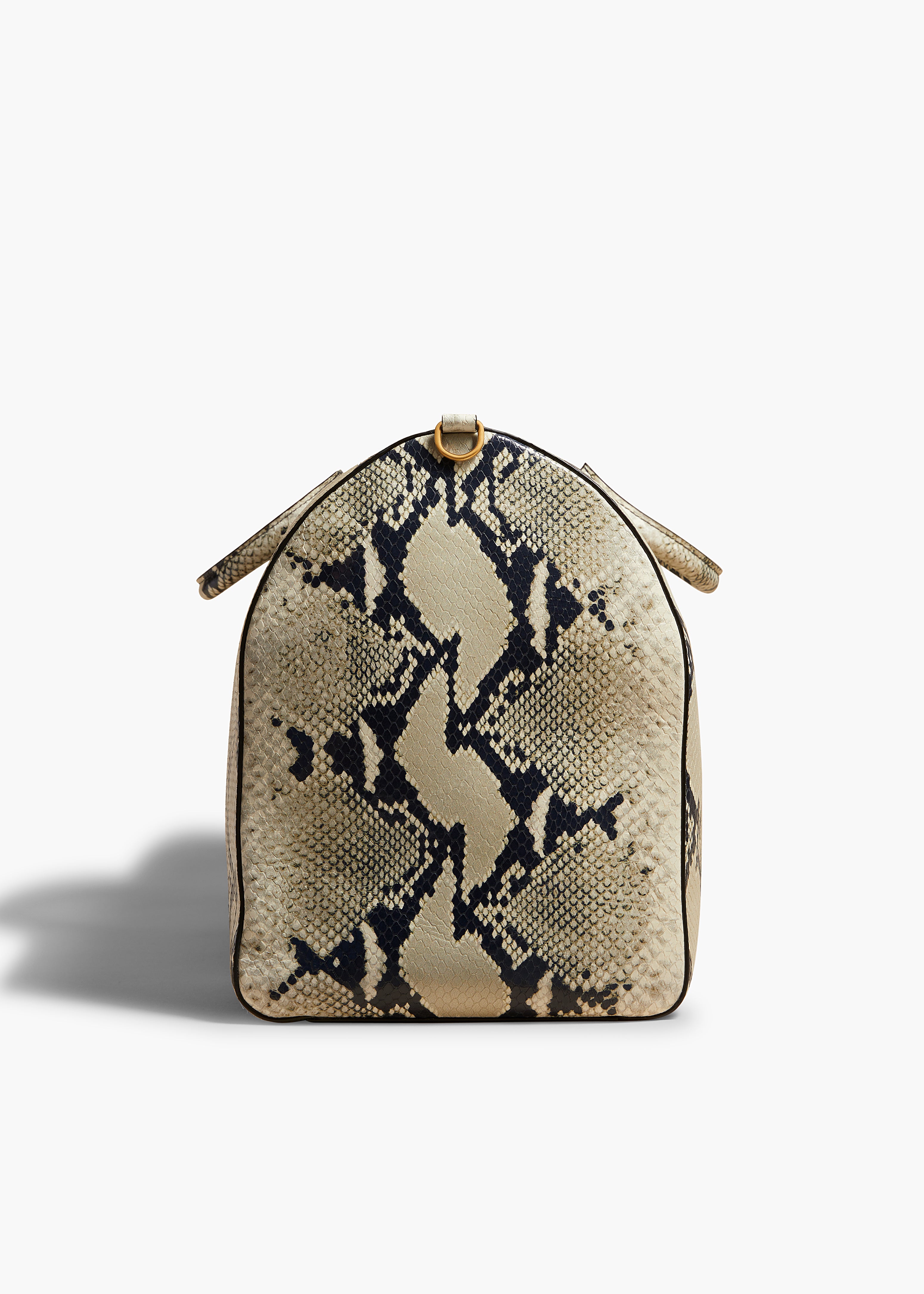 PIERRE HANDBAG IN NATURAL PYTHON SIDE VIEW