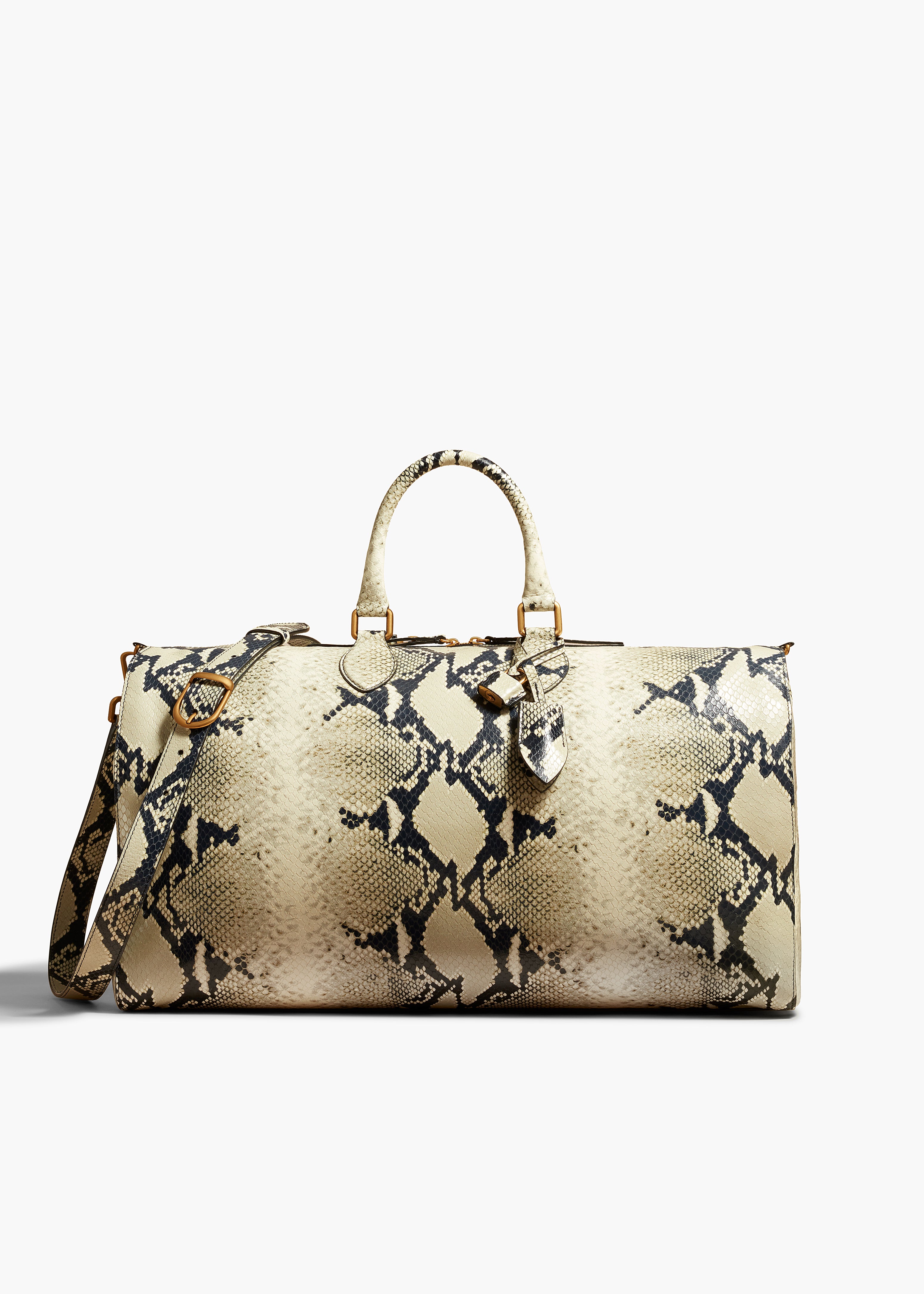 PIERRE HANDBAG IN NATURAL PYTHON FRONT VIEW