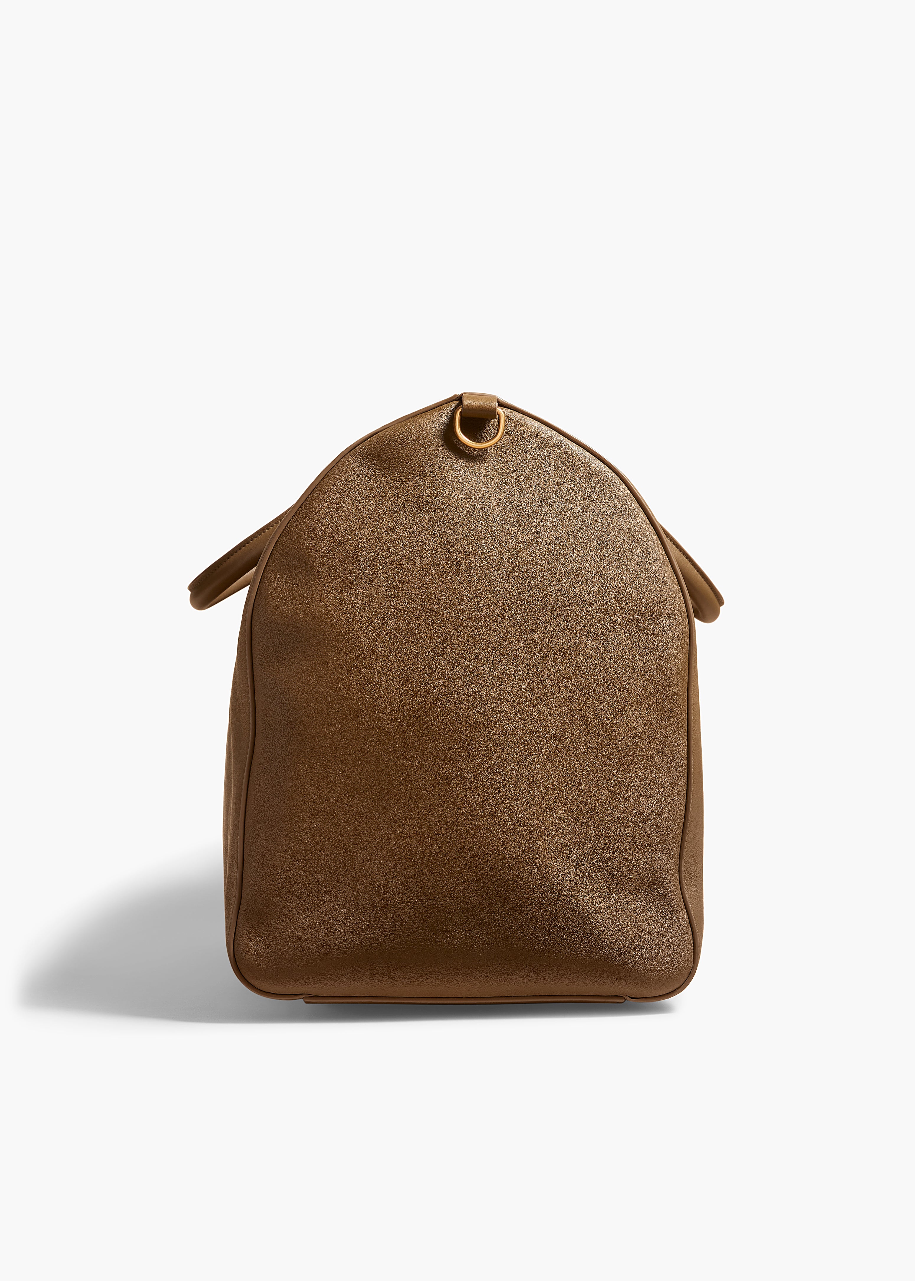 PIERRE WEEKENDER BAG IN TOFFEE PEBBLED LEATHER SIDE VIEW