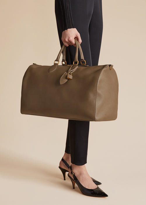 The Pierre Weekender Bag in Toffee Pebbled Leather