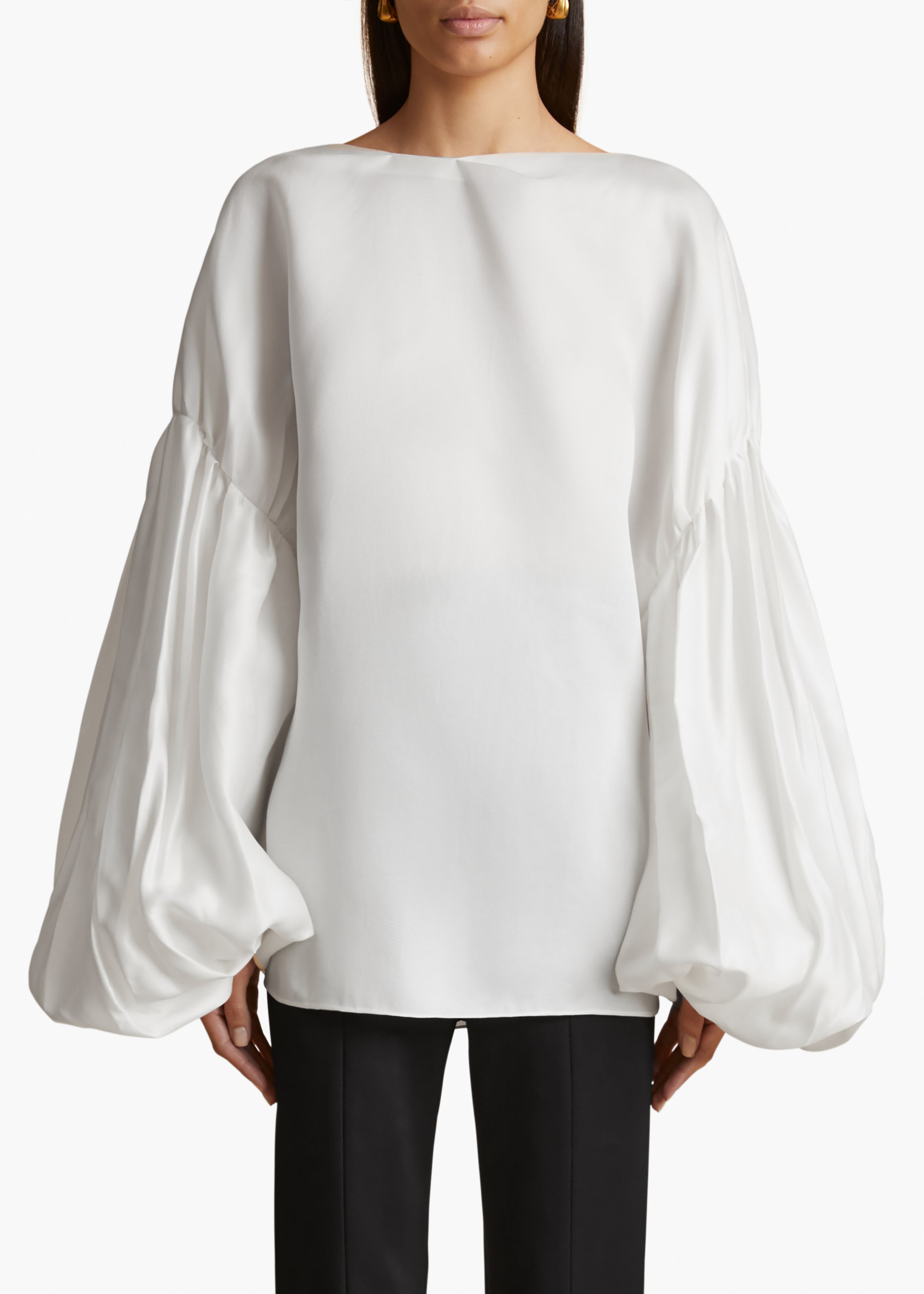 QUICO TOP IN CHALK FRONT VIEW