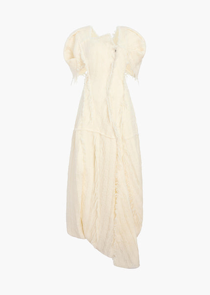 khaite cream dress KHAITE Isabella Dress in Bone - Ivory Designer Dress