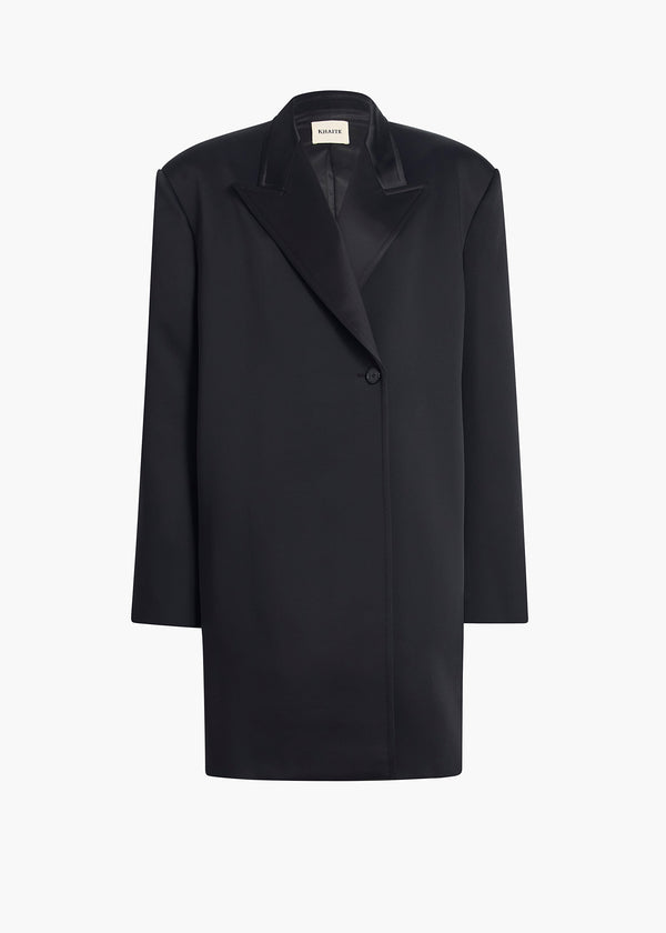 Ray Coat in Black FLAT VIEW