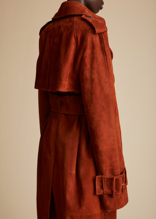 The Rennie Trench in Rust Suede
