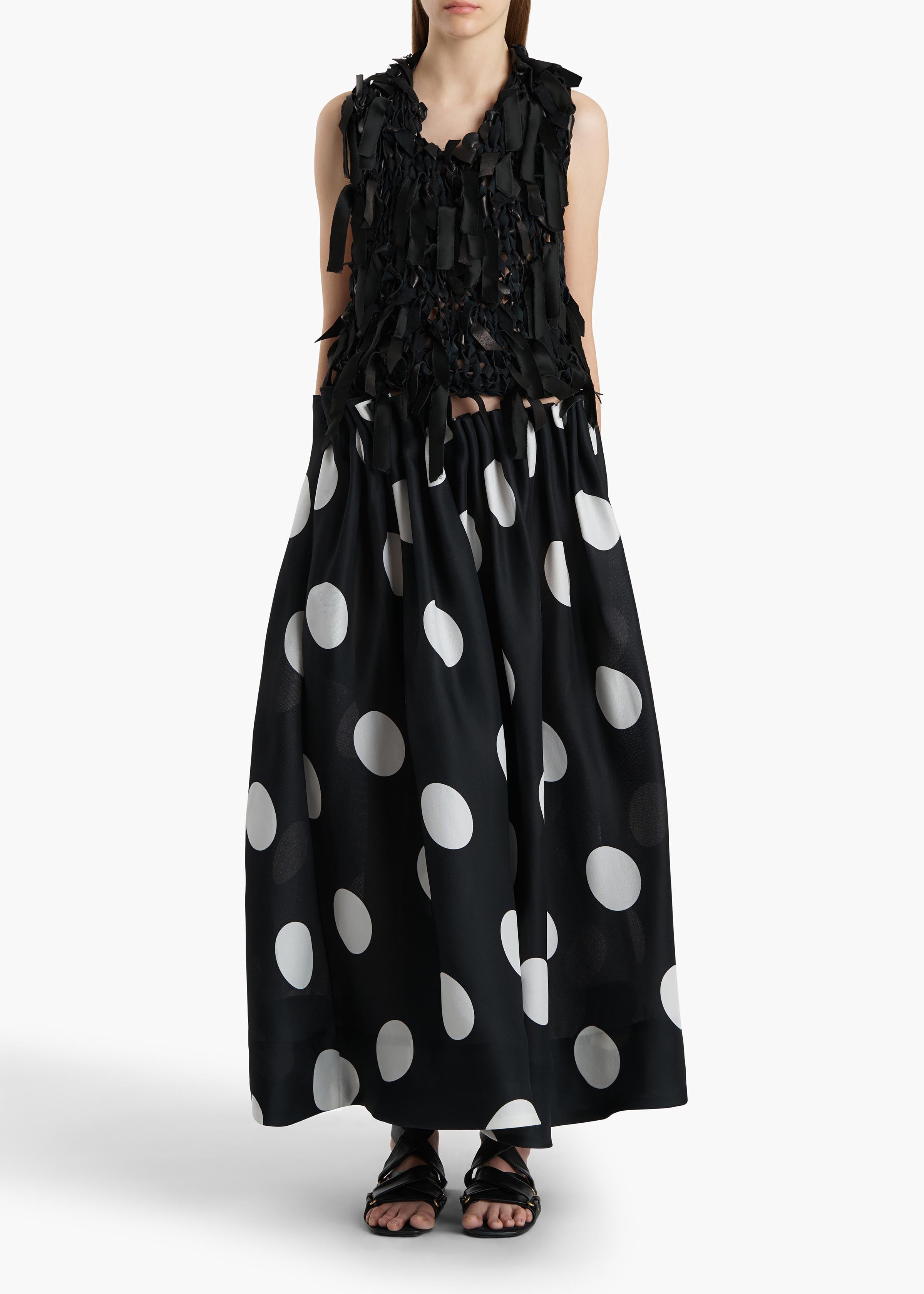 RILEY SKIRT LARGE DOT BLACK 41823020 661 A STYLED