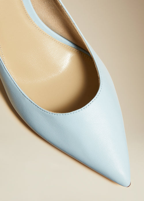 The River Pump in Baby Blue Leather
