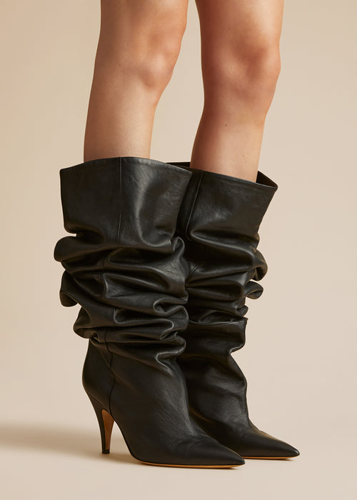 The River Knee-High Boot in Black Leather