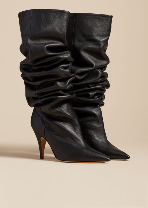 The River Knee-High Boot in Black Leather