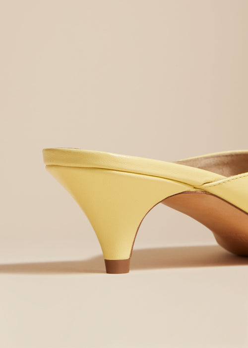 Yellow leather sale mules