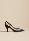 The River Mesh Pump in Black Leather